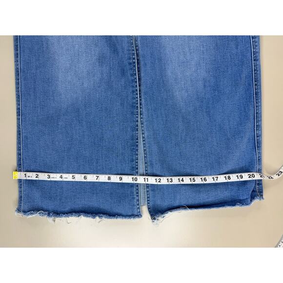 OAT New York Denim Maxi Skirt 10/30 Blue Jean Center Slit Y2K Cowboy Retro Rodeo - Picture 5 of 12